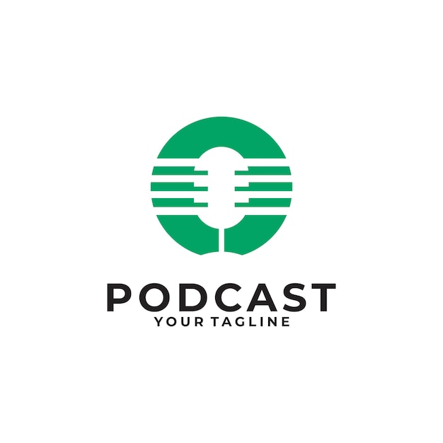 Podcast logo vector design template