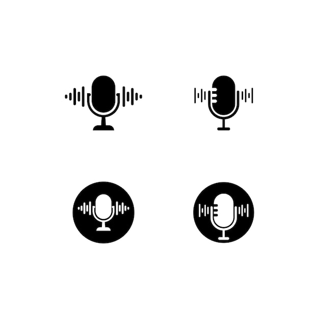 Podcast logo vector icon illustration design