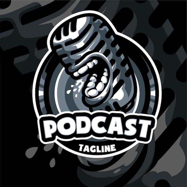 Podcast mascot logo template