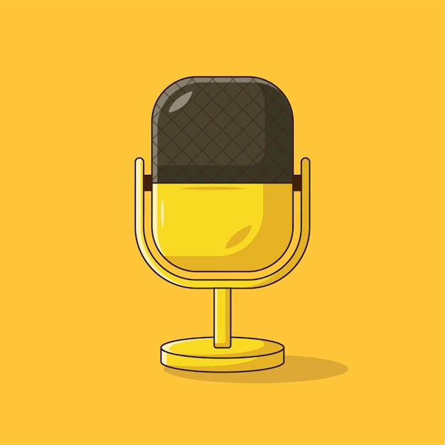 Podcast Mic Vector Icon Illustration
