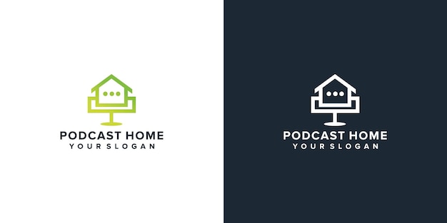 Podcast microfoon huis thuis logo