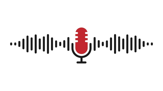 Podcast microfoon. Microfoon vector pictogram. Concept-podcast