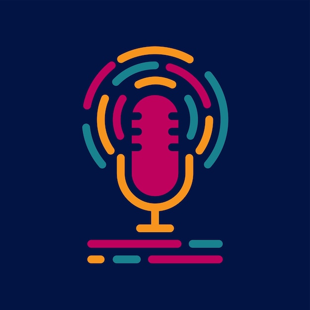 Podcast microfoon. microfoon vector pictogram. concept-podcast