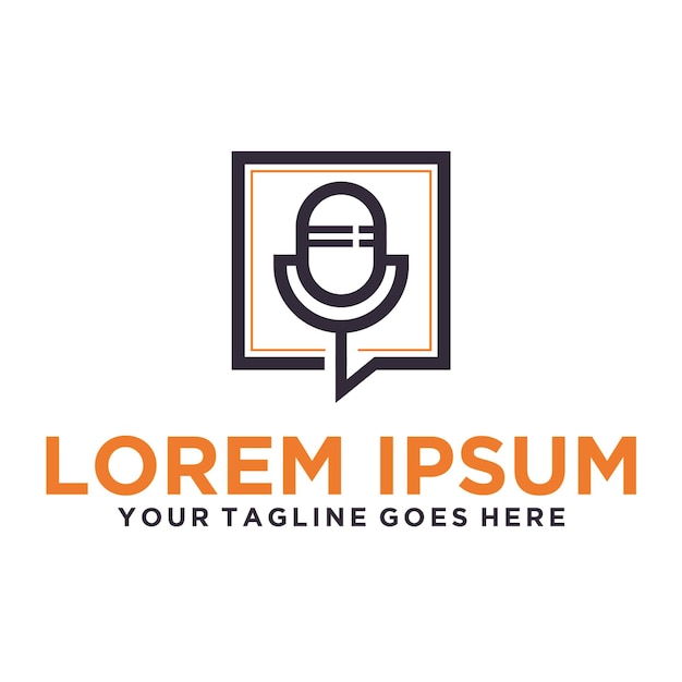 Podcast microfoon Talk-logo-ontwerp