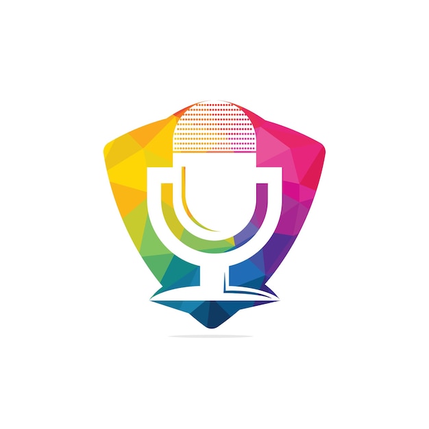 Podcast microfoon vector logo ontwerp