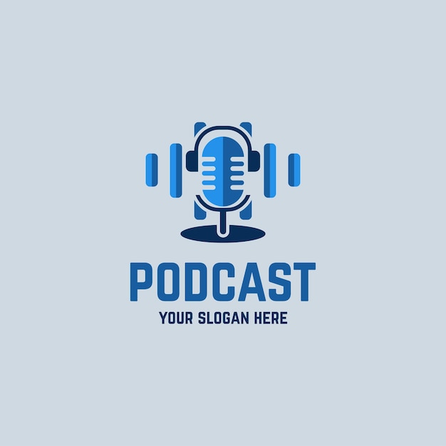 Podcast modern logo vector