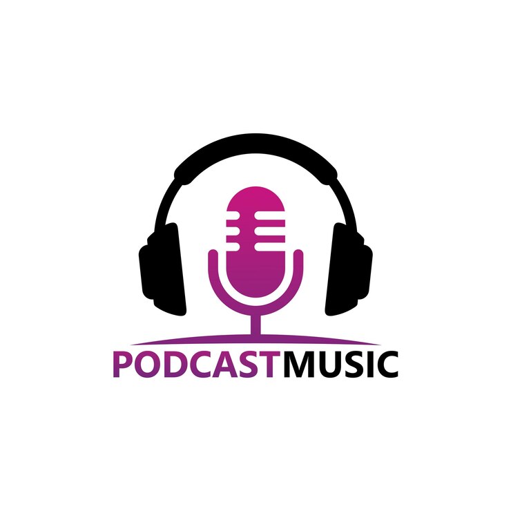 Podcast muziek Logo sjabloonontwerp