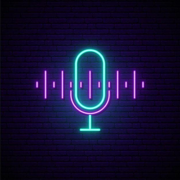 Podcast neon sign