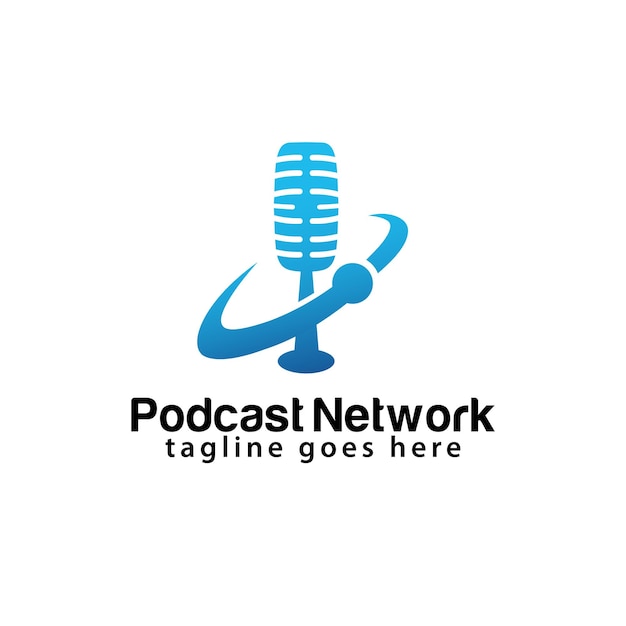 Podcast network logo design template