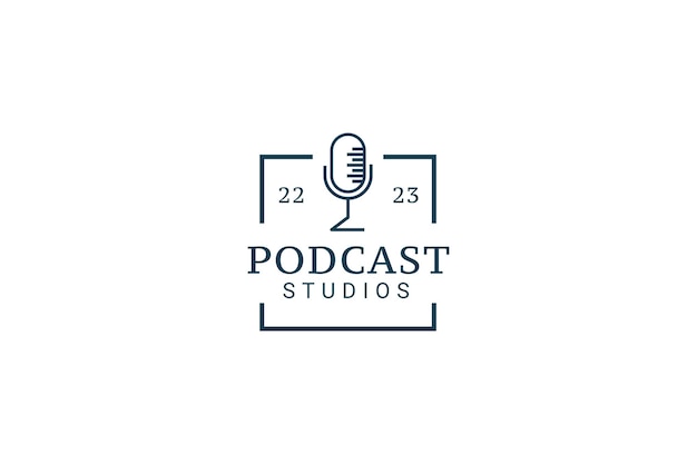 Podcast. Platte vectorillustratie, pictogram, logo-ontwerp