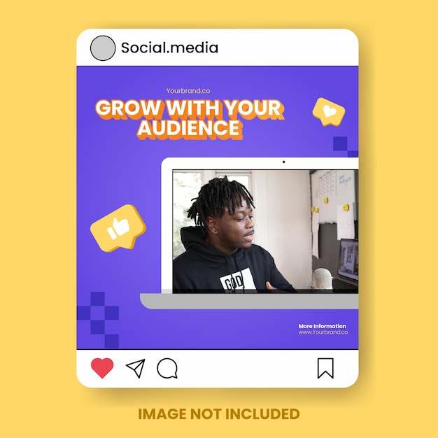 Podcast social media instagram posts vector template