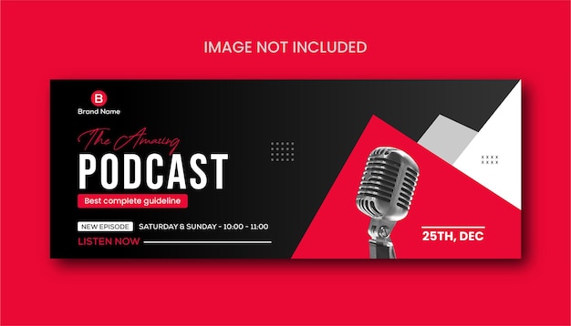 Vector podcast talk show facebook promo cover template