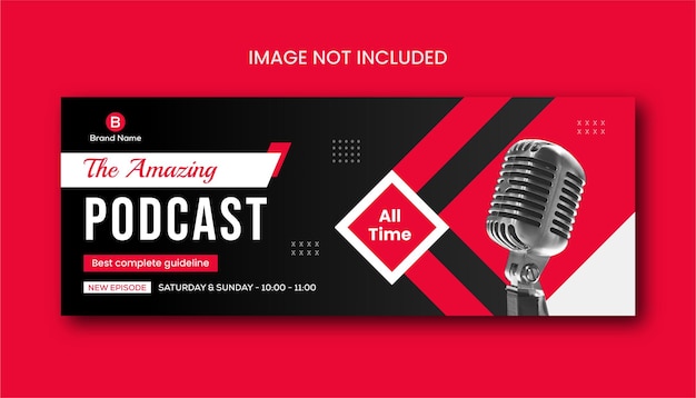 Vector podcast talk show facebook promo cover template