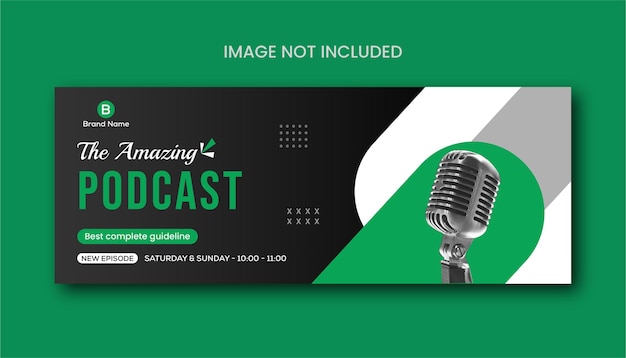 Vector podcast talkshow facebook promo voorbladsjabloon