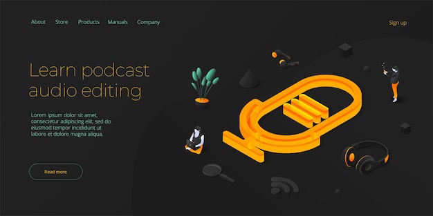 Podcast-toepassingsconcept Digitale uitzending of online streamingdienst via smartphone