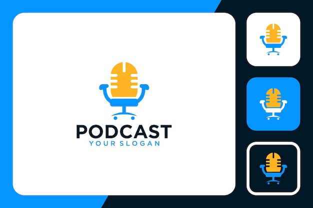 Podcast with chair logo design inspiration