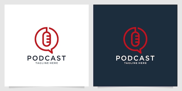 Podcast with chat modern logo design