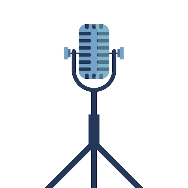 podcasting recording microphone illustration