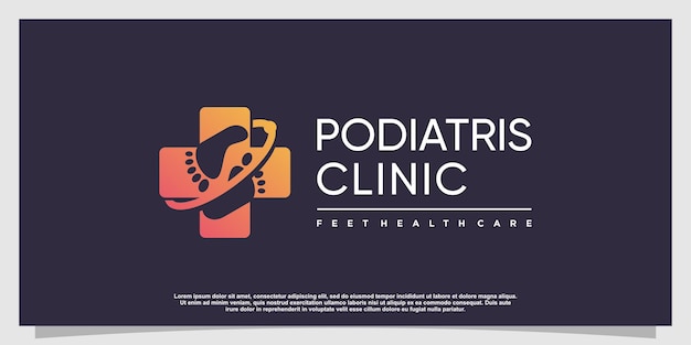 Podiatrist logo with creative element style premium vector part 1