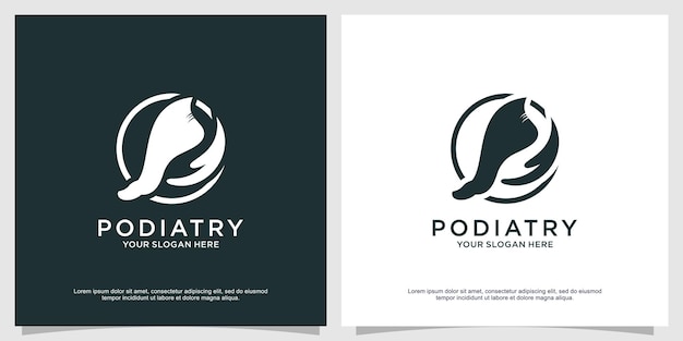 Podiatry logo design concept Premium Vector