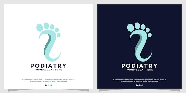 Podiatry logo design concept Premium Vector