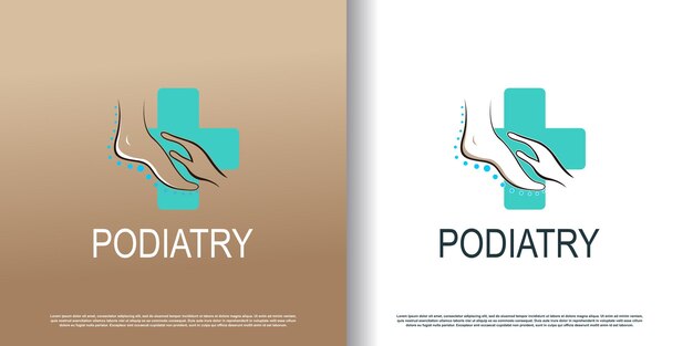 Vector podiatry logo icon with creative concept design premium vector