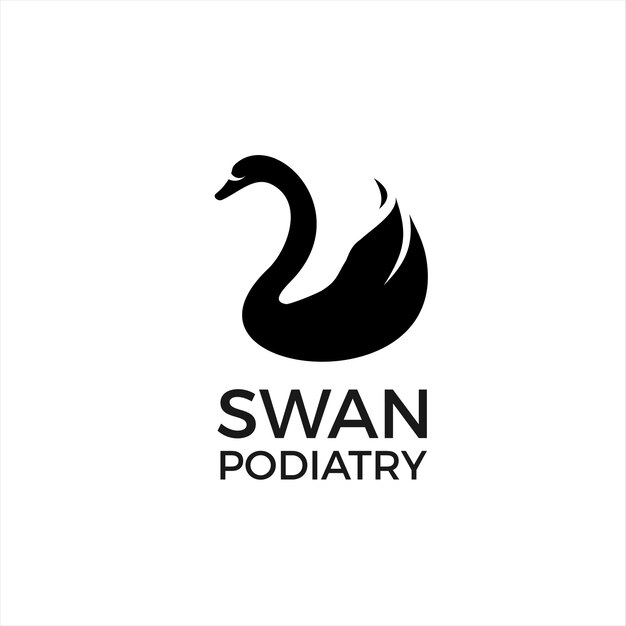 Vector podiatry logo simple modern swan silhouette