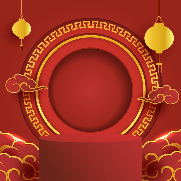 Podium background chinese new year