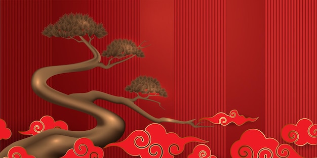 Podium and background for Chinese new yearChinese Festivals Mid Autumn Festival flower and asia