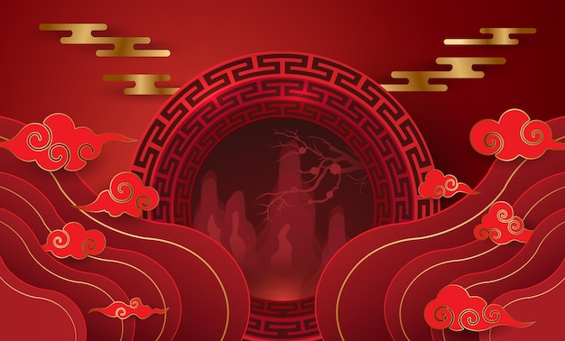 Podium and background for Chinese new yearChinese Festivals