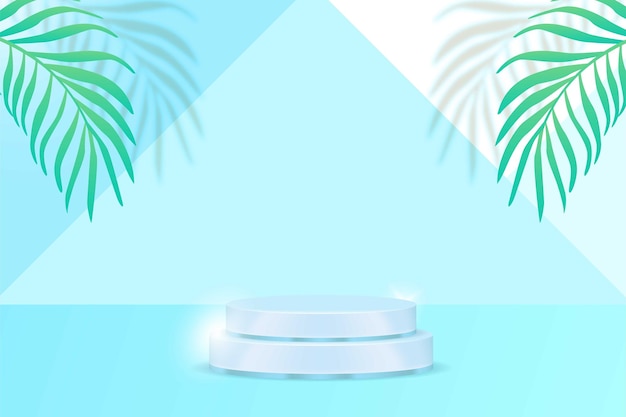 Vector podium display product cosmetic summer banners, realistic style minimalist