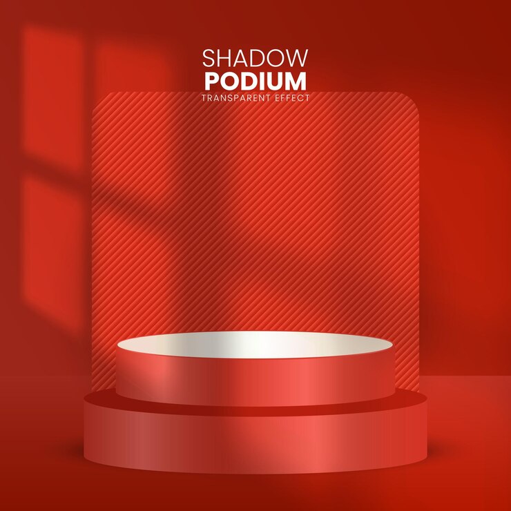 Vector podium display with pastel color minimal scene