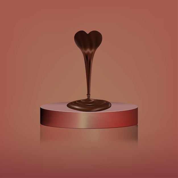 Podium illustration with 
chocolate decoration.