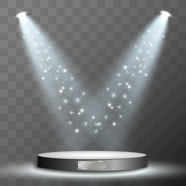 Podium light effect vector illustration