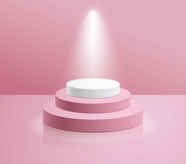 Podium met spotlight-illustraties