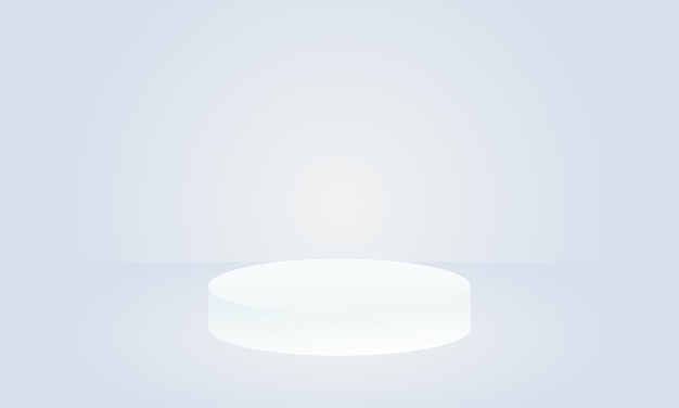 Podium op witte achtergrond met kleurovergang voor productpresentatie 3d render 3d illustratie