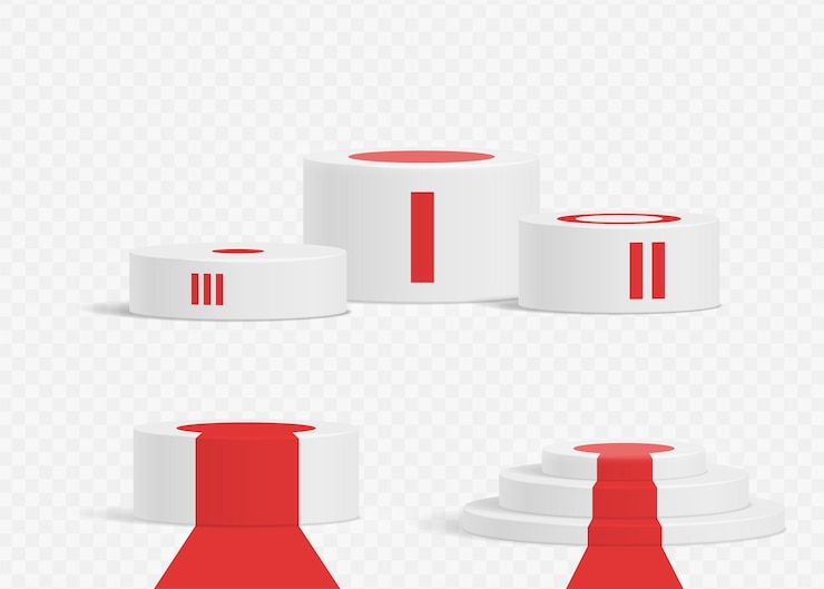 Vector podium pedestal realistic 3d vector illustration