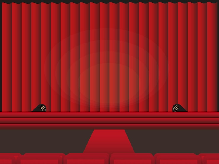 Vector podium pedestal with glowing light bulb circle backdrop on dark background retro style