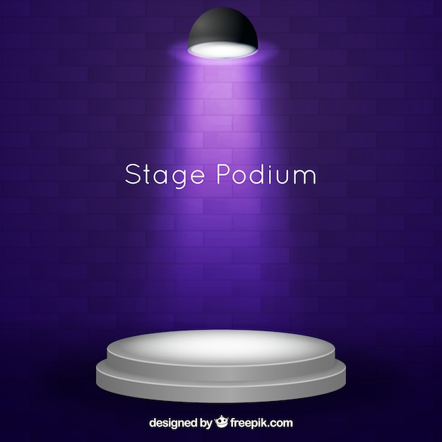 Podium podiumachtergrond met verlichting