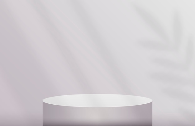 Vector podium for product presentation in pastel gray color with shadow sheet