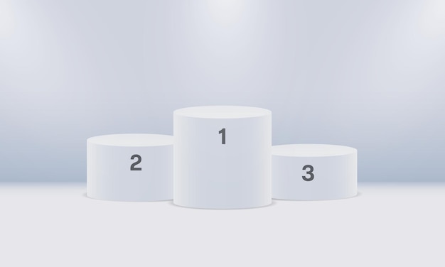Podium success champion first second third 3D illustration