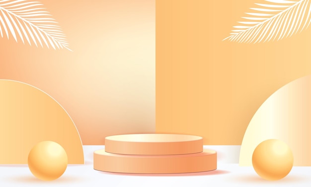 Podio estate tropicale minimal banner prodotto giallo