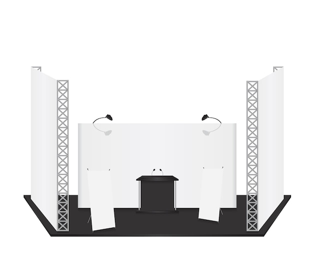 Vector podium trade conference exhibition stand