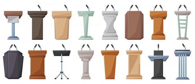 Podium of tribune cartoon vector illustration on white background