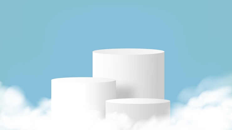 Vector podium with clouds vector suitable for product or showcase vector illustration