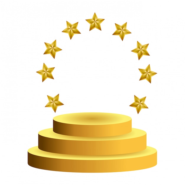 Podium with gold stars