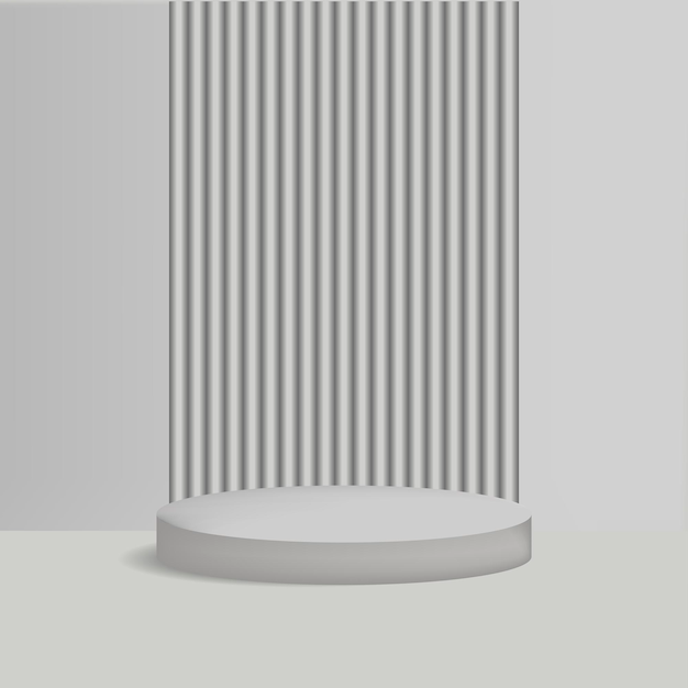 Podium with on Light grey Background