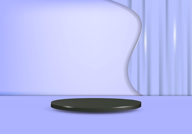 Vettore podio con piedistallo cilindrico 3d di colore pastello adatto per la presentazione del prodotto scenario minimale illustrazioni vettoriali