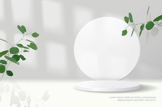 podium with shadow overlay effect for product presentation.
