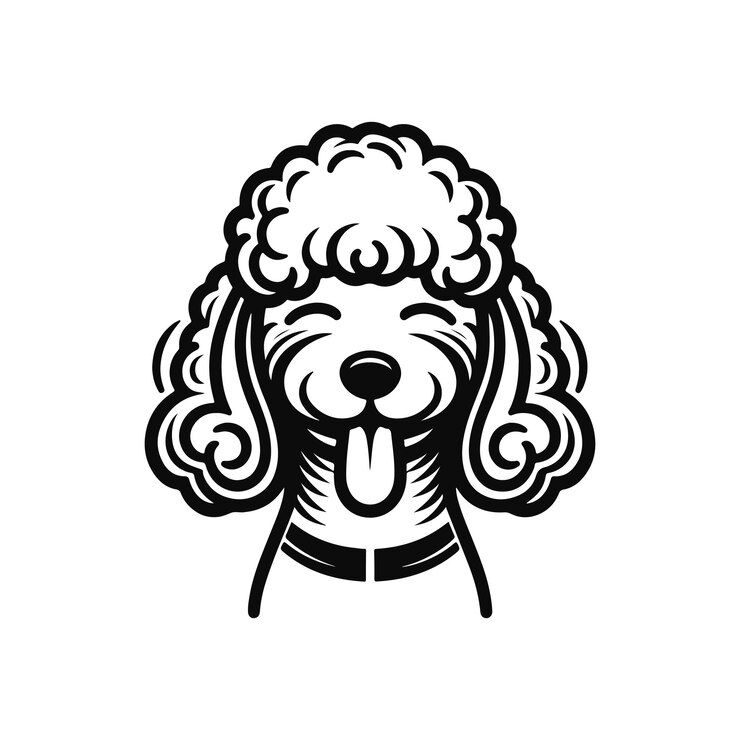 Vector poedel hond in verschillende poses clipart vector silhouet ontwerp